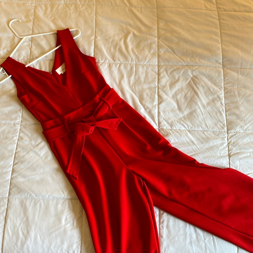Anthropologie Red Formal Jumpsuit
